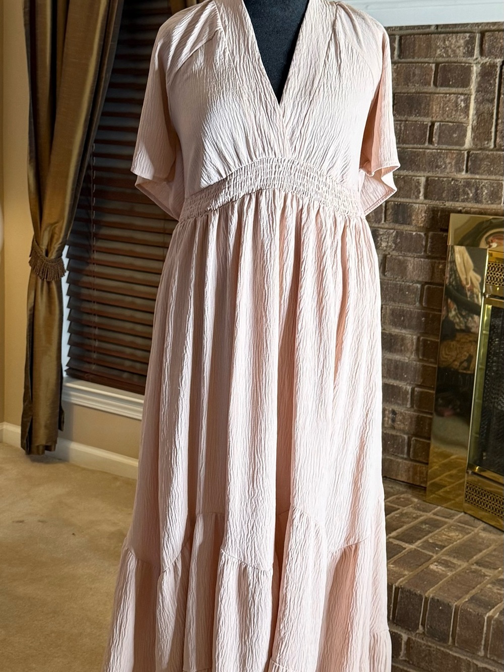 Baltic Born Delilah blush pink tiered maxi dress 3XL